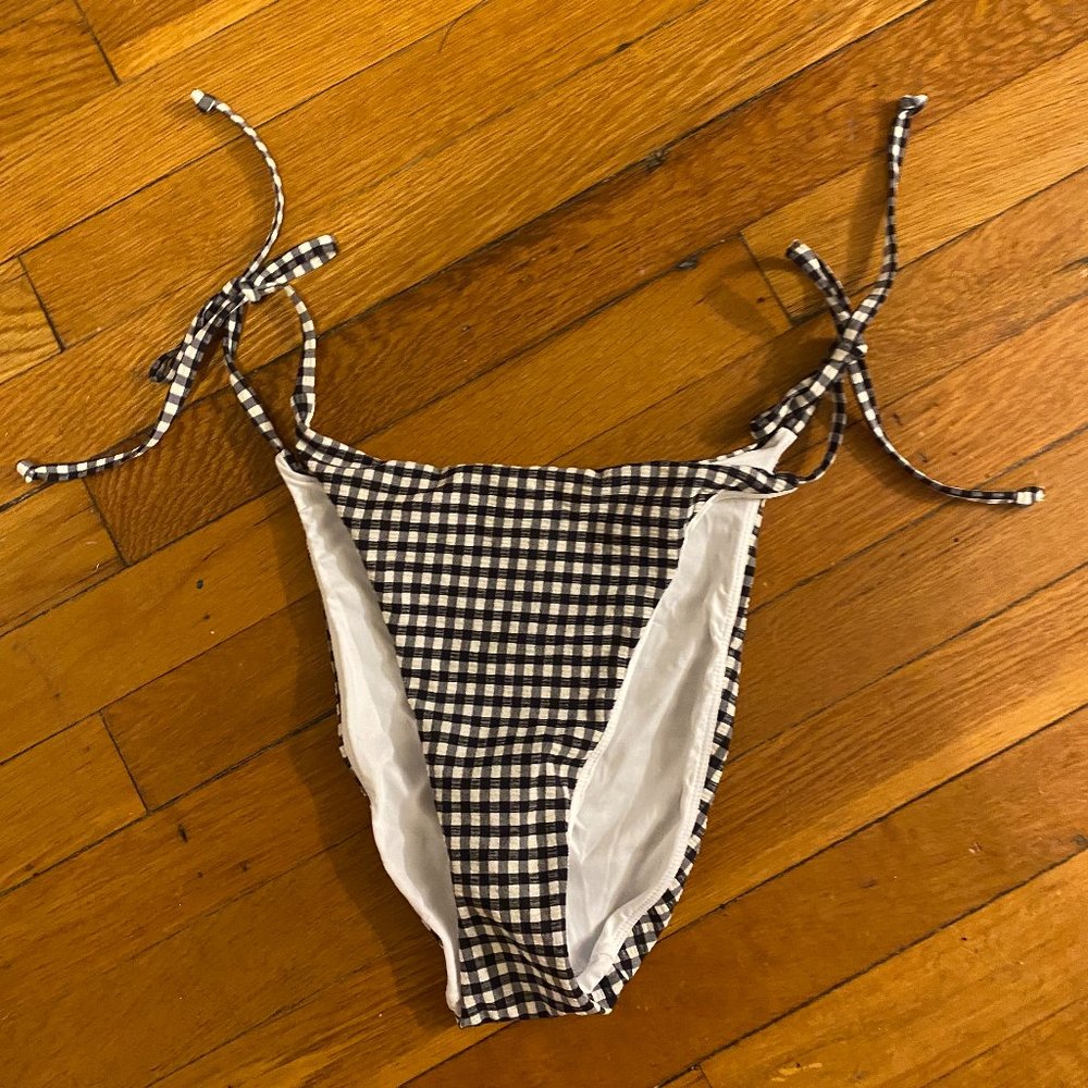 NWT Andie Swim Gingham String Bikini Bottoms
